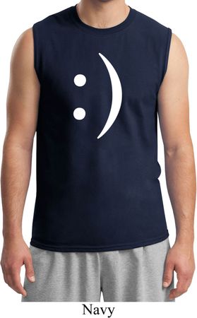 Mens Funny Shirt Smiley Chat Face Muscle Tee T-Shirt