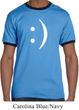 Mens Funny Shirt Smiley Chat Face Ringer Tee T-Shirt