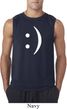 Mens Funny Shirt Smiley Chat Face Sleeveless Tee T-Shirt