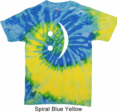 Mens Funny Shirt Smiley Chat Face Tie Dye Tee T-shirt