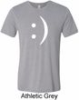 Mens Funny Shirt Smiley Chat Face Tri Blend Crewneck Tee T-Shirt