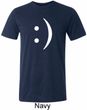 Mens Funny Shirt Smiley Chat Face Tri Blend Crewneck Tee T-Shirt
