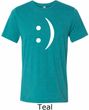 Mens Funny Shirt Smiley Chat Face Tri Blend Crewneck Tee T-Shirt