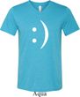 Mens Funny Shirt Smiley Chat Face Tri Blend V-neck Tee T-Shirt