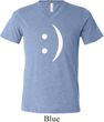Mens Funny Shirt Smiley Chat Face Tri Blend V-neck Tee T-Shirt