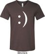 Mens Funny Shirt Smiley Chat Face Tri Blend V-neck Tee T-Shirt
