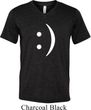 Mens Funny Shirt Smiley Chat Face Tri Blend V-neck Tee T-Shirt