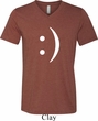 Mens Funny Shirt Smiley Chat Face Tri Blend V-neck Tee T-Shirt