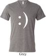 Mens Funny Shirt Smiley Chat Face Tri Blend V-neck Tee T-Shirt