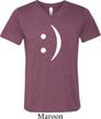 Mens Funny Shirt Smiley Chat Face Tri Blend V-neck Tee T-Shirt