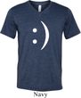 Mens Funny Shirt Smiley Chat Face Tri Blend V-neck Tee T-Shirt