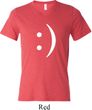 Mens Funny Shirt Smiley Chat Face Tri Blend V-neck Tee T-Shirt