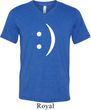 Mens Funny Shirt Smiley Chat Face Tri Blend V-neck Tee T-Shirt