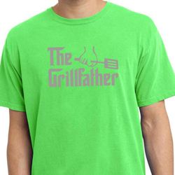 Mens Funny Shirt The Grill Father Pigment Dyed Tee T-Shirt