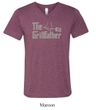 Mens Funny Shirt The Grill Father Tri Blend V-neck Tee T-Shirt