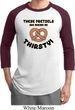 Mens Funny Shirt Thirsty Pretzels Raglan Tee T-Shirt