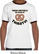 Mens Funny Shirt Thirsty Pretzels Ringer Tee T-Shirt