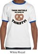 Mens Funny Shirt Thirsty Pretzels Ringer Tee T-Shirt