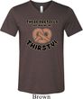 Mens Funny Shirt Thirsty Pretzels Tri Blend V-neck Tee T-Shirt
