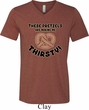 Mens Funny Shirt Thirsty Pretzels Tri Blend V-neck Tee T-Shirt