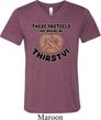 Mens Funny Shirt Thirsty Pretzels Tri Blend V-neck Tee T-Shirt