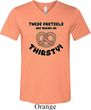 Mens Funny Shirt Thirsty Pretzels Tri Blend V-neck Tee T-Shirt
