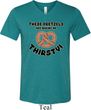 Mens Funny Shirt Thirsty Pretzels Tri Blend V-neck Tee T-Shirt