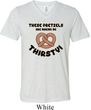 Mens Funny Shirt Thirsty Pretzels Tri Blend V-neck Tee T-Shirt