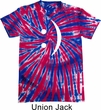 Mens Funny Smiley Chat Face Union Jack Patriotic Tie Dye Tee T-shirt