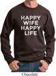 Mens Funny Sweatshirt Happy Wife Happy Life Sweat Shirt