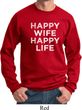 Mens Funny Sweatshirt Happy Wife Happy Life Sweat Shirt