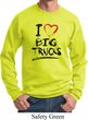 Mens Funny Sweatshirt I Love Big Trucks Sweat Shirt