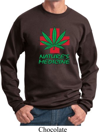 Mens Funny Sweatshirt Natures Medicine Sweat Shirt