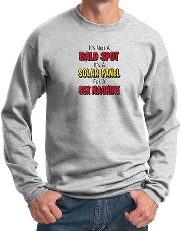 Mens Funny Sweatshirt Not a Bald Spot Sweat Shirt