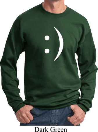 Mens Funny Sweatshirt Smiley Chat Face Sweat Shirt