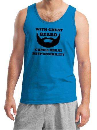 Mens Funny Tanktop Great Beard Great Responsibility Tank Top