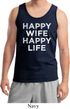 Mens Funny Tanktop Happy Wife Happy Life Tank Top
