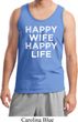 Mens Funny Tanktop Happy Wife Happy Life Tank Top