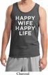 Mens Funny Tanktop Happy Wife Happy Life Tank Top