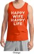 Mens Funny Tanktop Happy Wife Happy Life Tank Top