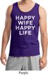 Mens Funny Tanktop Happy Wife Happy Life Tank Top
