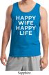 Mens Funny Tanktop Happy Wife Happy Life Tank Top