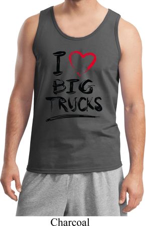 Mens Funny Tanktop I Love Big Trucks Tank Top