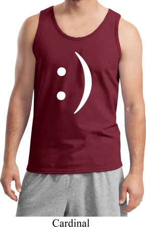 Mens Funny Tanktop Smiley Chat Face Tank Top