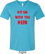Mens Funny Tee Hit em with the Hein Tri Blend V-neck
