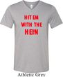 Mens Funny Tee Hit em with the Hein Tri Blend V-neck