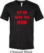 Mens Funny Tee Hit em with the Hein Tri Blend V-neck