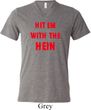 Mens Funny Tee Hit em with the Hein Tri Blend V-neck