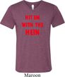 Mens Funny Tee Hit em with the Hein Tri Blend V-neck