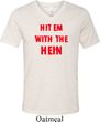 Mens Funny Tee Hit em with the Hein Tri Blend V-neck